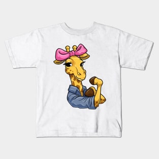 Giraffe with Ribbon Kids T-Shirt